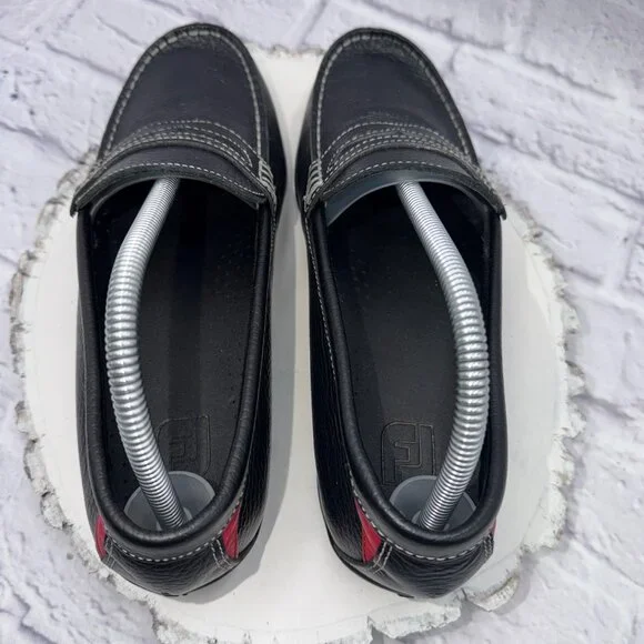 Footjoy Club Penny Loafer Men's 8 M Black Leather Casual Slip On Shoes 79047 - Picture 6 of 12
